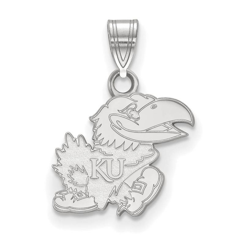 14k White Gold U. Of Kansas Small Pendant